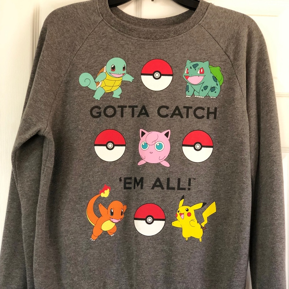 Pokémon Grey Sweatshirt w/several characters